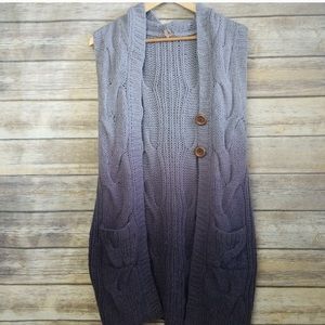 Free People sleeveless ombré hooded sweater